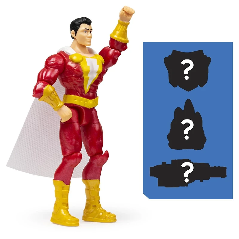 DC Comics, Figurine articulée SHAZAM! de 10 cm avec 3 accessoires mystère, Adventure 2