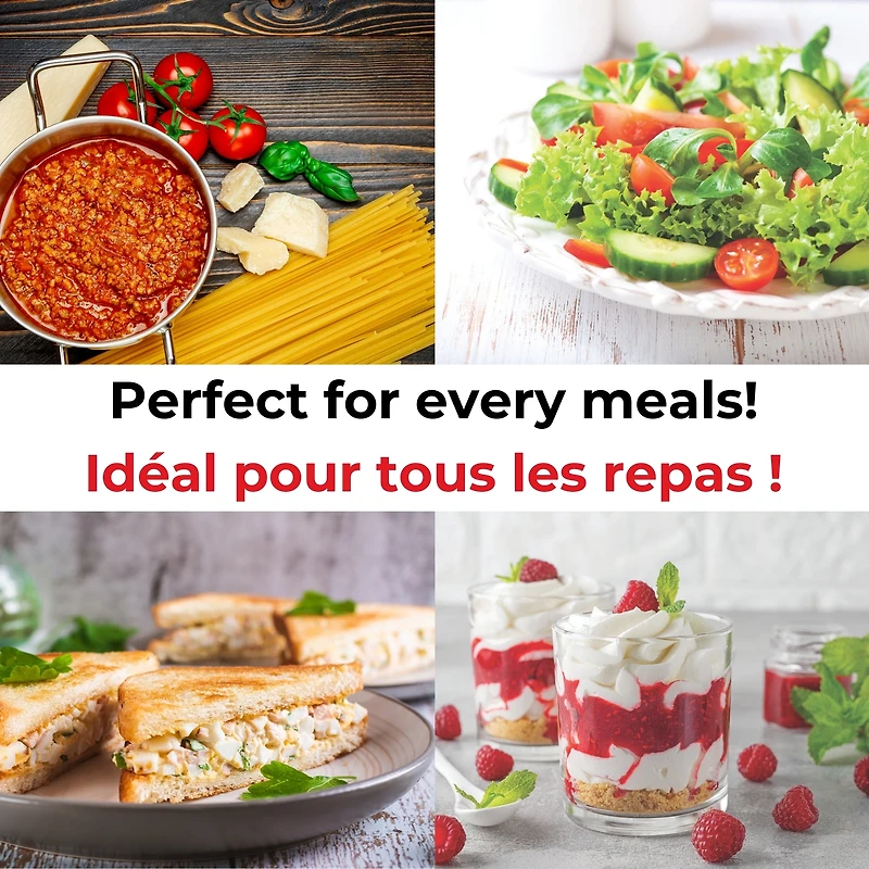 Starfrit Pro Food Processor & Mixer 3-in-1 Manual Food Chopper, Whisk & Salad Spinner, Ice Crushing, 2 Speeds, 1L Bowl, Salsa, Hummus, Mayo & Dressing