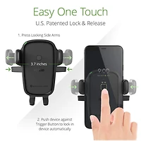 iOttie Easy One Touch 2 Wireless Charging Air Vent & CD Combo Phone Mount - Black