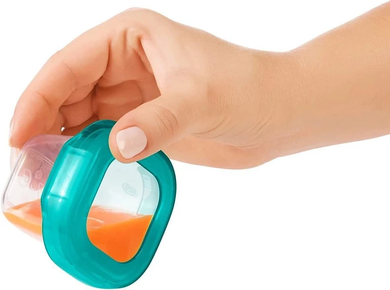 OXO Tot - Baby Blocks en Plastique de 60 ml - Contenants de Rangement pour Congélateur - Bleu Sarcelle - 61129900