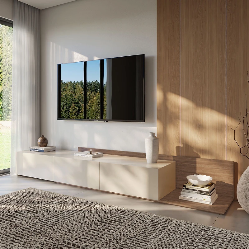 Meuble TV extensible (66-108 po) Nexera Noa, Noyer