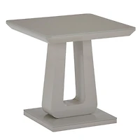 Contemporary MDF & Glass Accent Table - Warm Grey