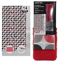 14pc Set Peva S. rideau + 12 crochets + Tapis de bain -Chainlink