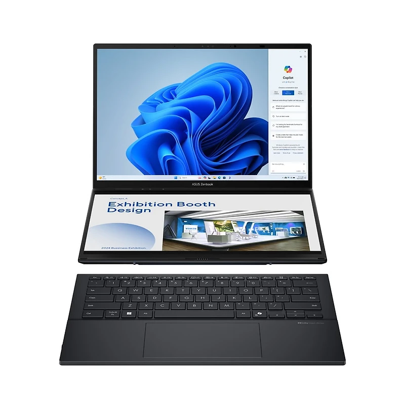 ASUS Zenbook DUO (2025), AI ready, Dual 14” WUXGA OLED Touch Laptop, EVO, Intel Core Ultra 9 285H CPU, Intel Arc Graphics, 16GB Memory, 1TB SSD, Wi-Fi 7, Windows 11 Home, Gray, UX8406CA-DS91T-CA