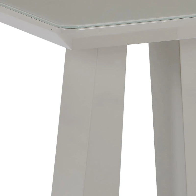 Contemporary MDF & Glass Accent Table - Warm Grey