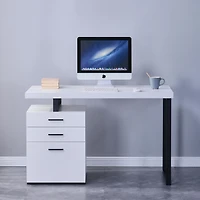 Brassex Inc Desk with Storage, White