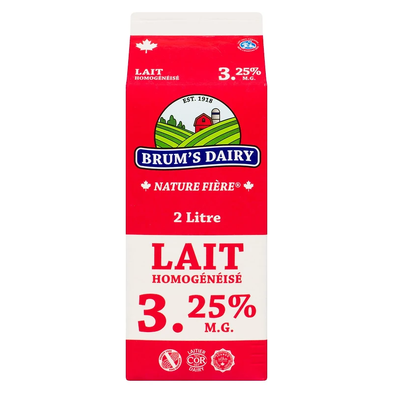 Lait homogénéisé à 3,25 % M.G. de Brum's