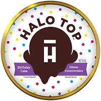 Halo Top Birthday Cake Frozen Dessert - 437ml Halo Top - Gâteau d'anniversaire 473ml
