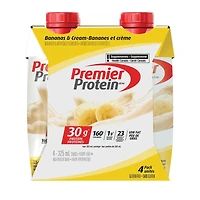 Frappé hyperprotéiné prêt à boire Premier Protein aux bananes et crème, 4 unités 325mL x 4 unités