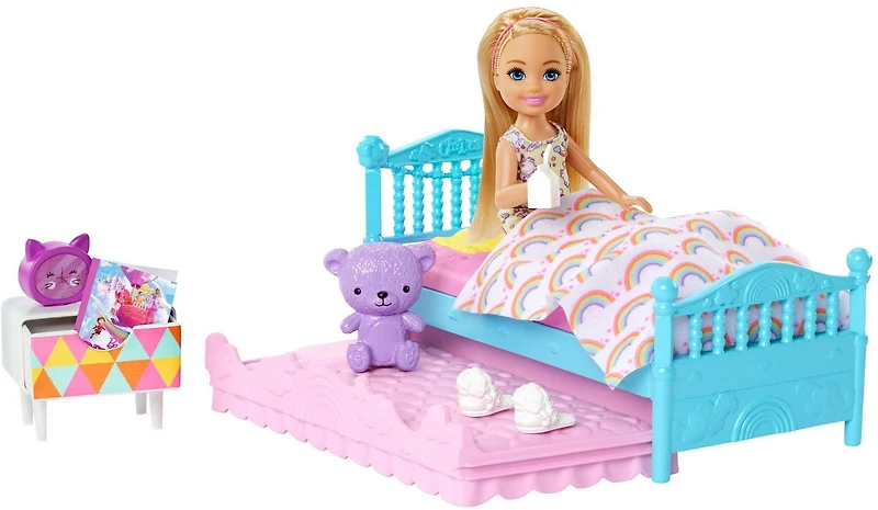 Barbie Club Chelsea Poupée et coffret de jeu Heure du coucher