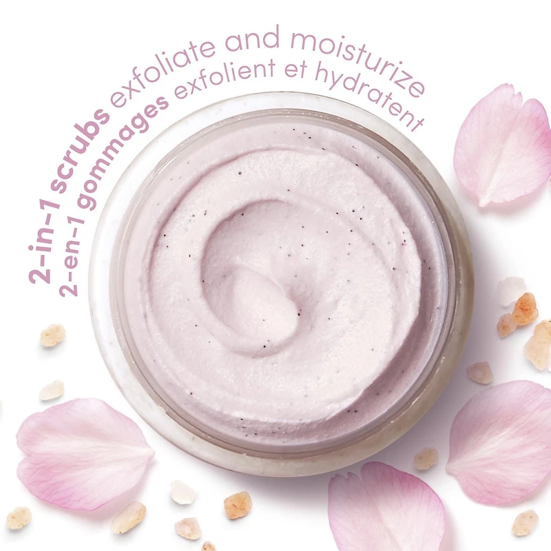 Dove Gommage corporel pour une peau visiblement soyeuse et nourrie, Sel de l'Himalaya et Huile de Rose avec ¼ de crème hydratante 425g