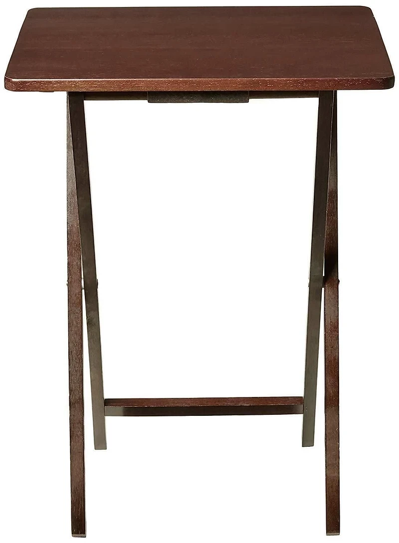 Mainstays Indoor Folding Table Walnut, Fold flat for easy store