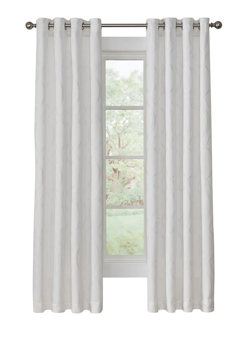 Ibiza rideau d'intérieur à oeillets assombrissant Curtain 52" x 108", blanc