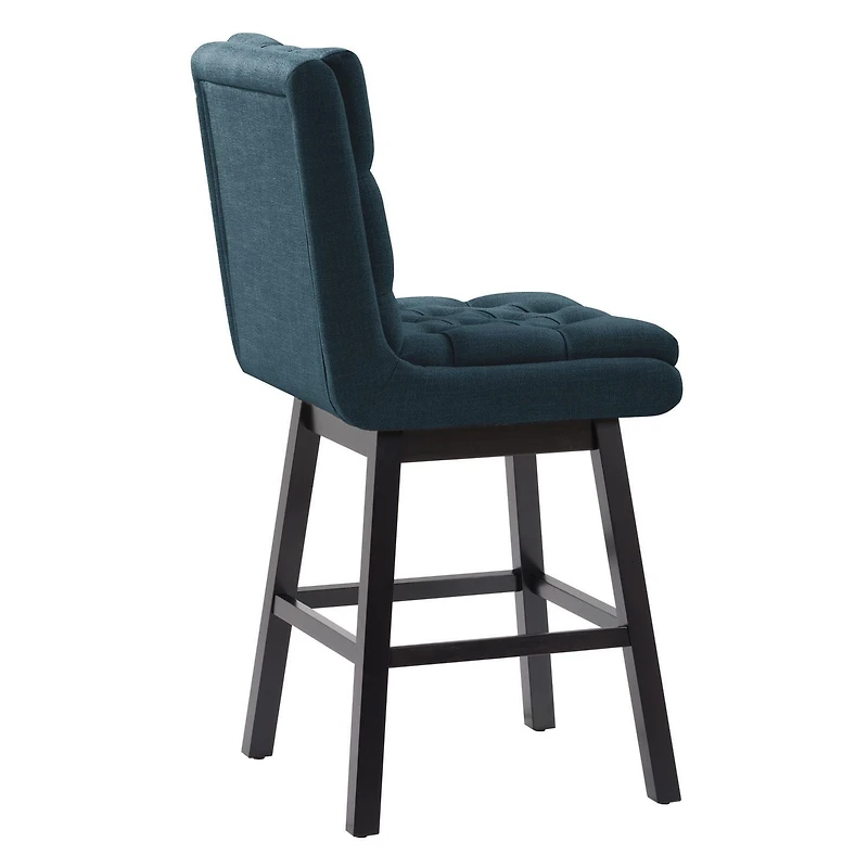 CorLiving Leilani Modern Tufted Indoor Counter Height Bar Stools with Back and Wood Legs - Set of 2