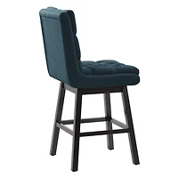CorLiving Leilani Modern Tufted Indoor Counter Height Bar Stools with Back and Wood Legs - Set of 2