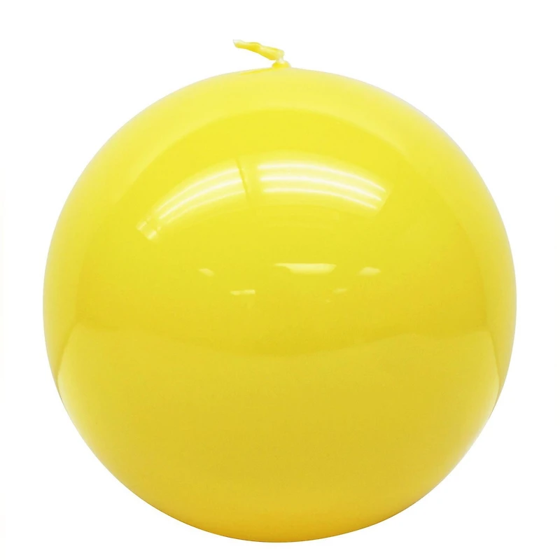 Unscented High Gloss Yellow Ball Candle, 4"Dia x 4”H
