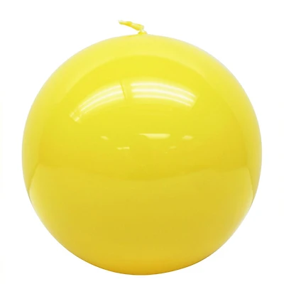 Unscented High Gloss Yellow Ball Candle, 4"Dia x 4”H