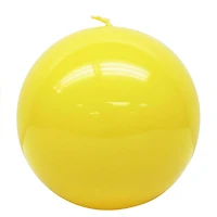 Unscented High Gloss Yellow Ball Candle, 4"Dia x 4”H