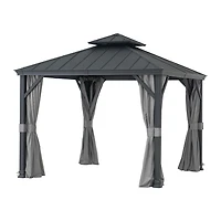 Sunjoy 10 ft. x 10 ft. Outdoor Gazebo with 2-tier Hardtop Roof