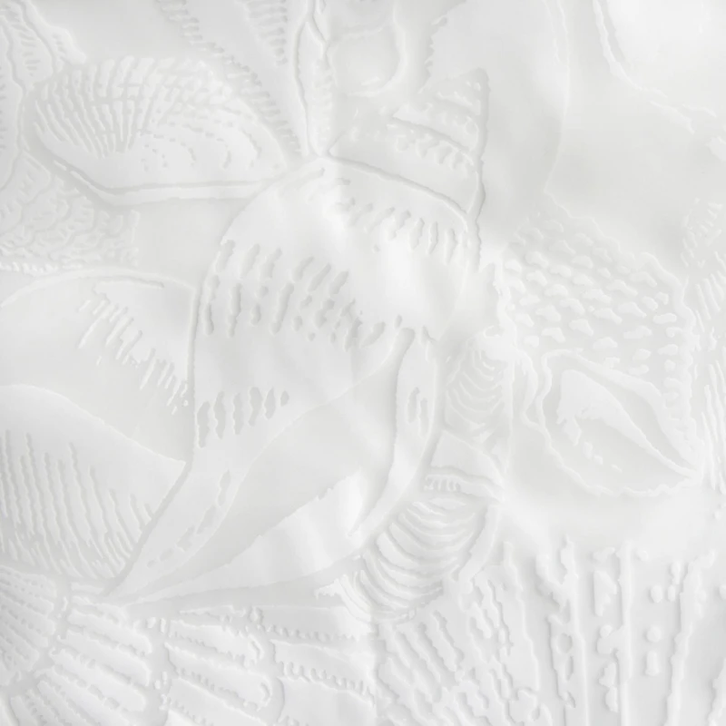 Rideau de douche en PEVA Coquillages 177,8 x 182,88 cm, blanc