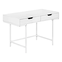 Monarch Specialties Computer Desk, Home Office, Laptop, Storage Drawers, 48"l, Work, Metal, Laminate, White, Contemporary, Modern