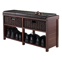 Banc avec siège de coussin et paniers Colin de Winsome - 40438