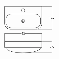 American Imaginations -in. W Above Counter Bathroom Vessel Sink For 1 Hole Center Drilling AI