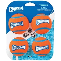 CHUCKIT! balle de tennis (jouet pour chien moyenne; paquet de 4)