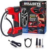 Gonfleur de pneus Bullseye 150 PSI – Compresseur d’air électrique portatif, pompe à air pour voiture et vélo avec manomètre LED et alimentation 12V DC Bullseye Tire Inflator 150 PSI Electric Air Compressor Portable Air Pump For Car Bike LED Tire Pressure Gauge 12V DC