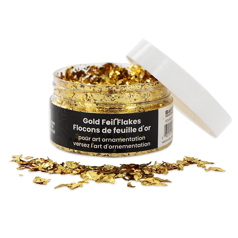 UNIQUE CREATIV ART Gold Foil Flakes — 2 g (0.07 oz), Craft & Fluid‑Art Accents