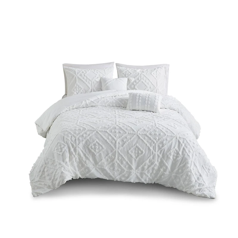 Ensemble d'édredon 5 piéce de Home Trends Ensemble d'édredon diamant chenille, 2 place / grand