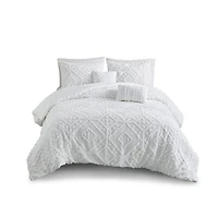 Ensemble d'édredon 5 piéce de Home Trends Ensemble d'édredon diamant chenille, 2 place / grand