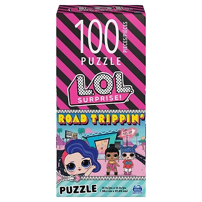 L.O.L. Surprise!, Puzzle de 100 pièces, Fashionable Dolls Road Trippin', illustrations colorées avec boîte verticale, pour les enfants à partir de 4 ans