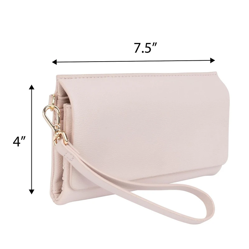 Porte-monnaie à poignet avec rabat pour femmes Time and Tru Pochette portefeuille.