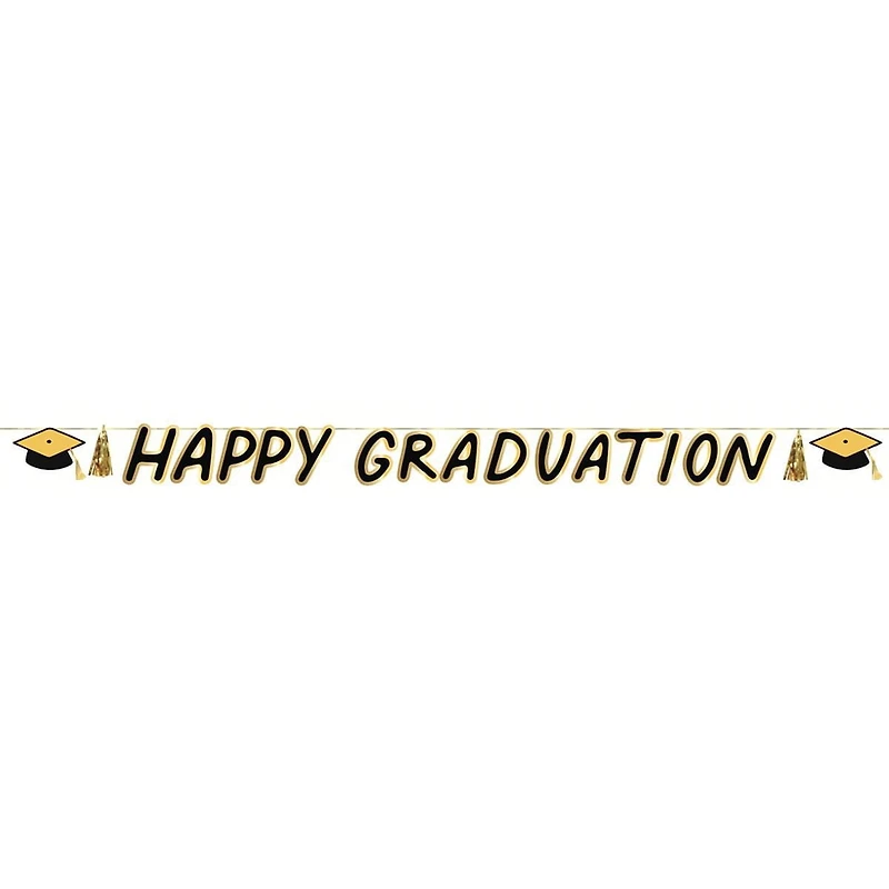 Pack party "Happy graduation" 8ft bannière de fête en papier