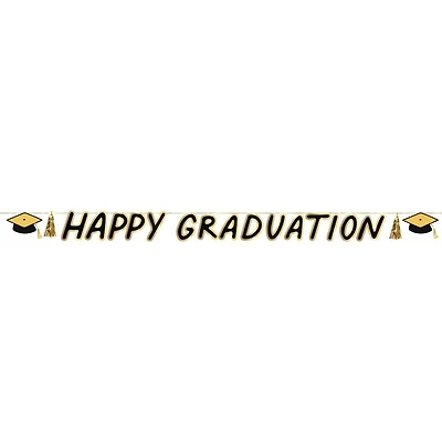Pack party "Happy graduation" 8ft bannière de fête en papier