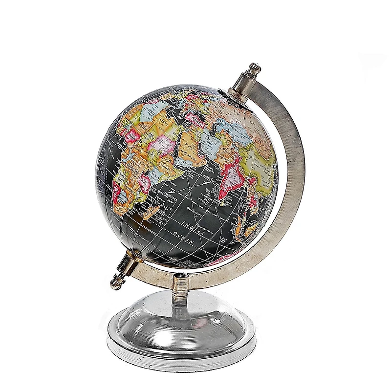 5" Decorative Black Globe With Stand