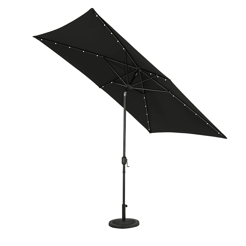 Parasol rectangulaire Nassau 6.5-ft x 10-ft avec lumières à ampoules LED – Toile Breez-Tex