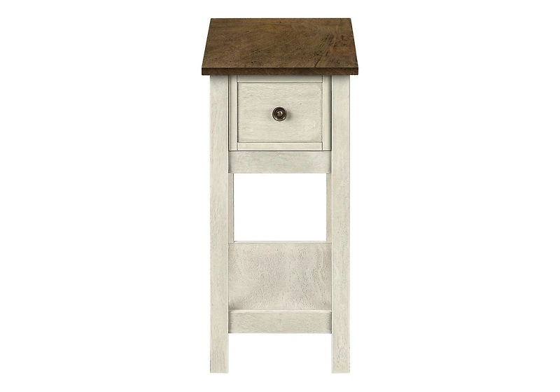 Monarch Specialties Table D'appoint, Bout, Table D'appoint, 2 Niveaux, Étroit, Chambre À Coucher, Lampe, Tiroir De Rangement, Placage Gris, Transitionnel