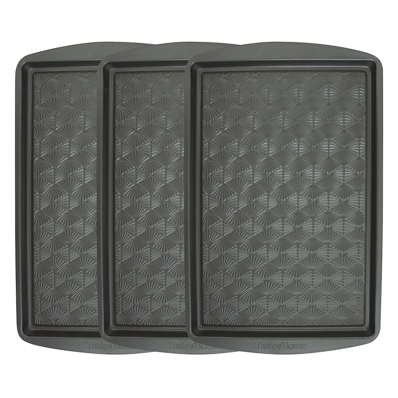 Jeu de 3 plaques de cuisson en métal antiadhésives Taste of Home 3064 - 15 x 10 pouces