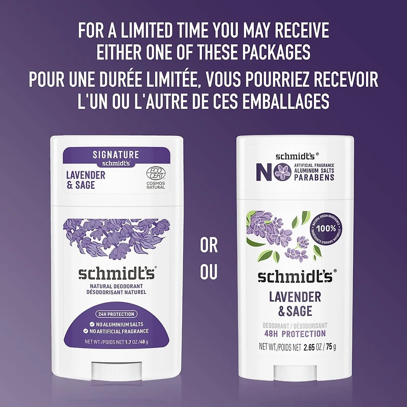 Schmidt's  Lavender & Sage Natural Origin Deodorant, 75 g Deodorant