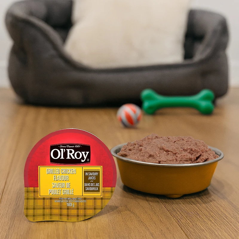 Assortiment de nourriture pour petits chiens adultes Saveur de poulet grillé et Saveur d’aloyau Ol’ Roy