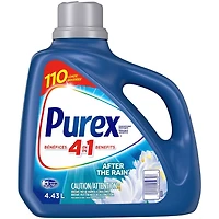 Purex 4 en 1 détergent à lessive liquide concentré, ondée fraîche, 4,43 litres, 110 brassées 4,43L, 110 brassées