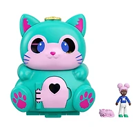 Polly Pocket-Coffret Transformable Chat, mini-poupée, figurine de chat