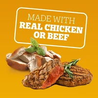 Nourriture humide pour chiens adultes PEDIGREE COUPES DE CHOIX AU JUS saveur de bœuf, nouilles et légumes et saveur de poulet grillé en format variété