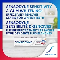Dentifrice pour dents sensibles Sensodyne pour le soulagement de la sensibilité dentaire et l’amélioration de la santé des gencives, dentifrice au fluorure, blanchissant, 75 mL Blanchissant, 75 mL
