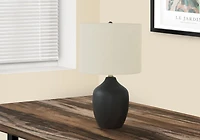 Monarch Specialties Lighting, 22"h, Table Lamp, Black Ceramic, Ivory / Cream Shade, Transitional