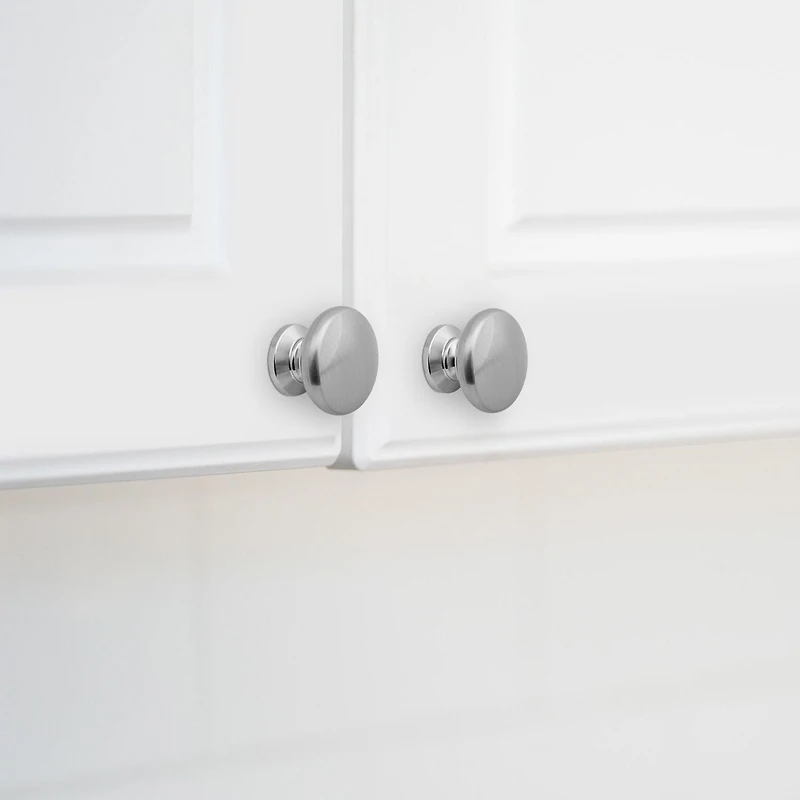 Era Boutons Ronds Simples en Métal avec Vis, Poignées de Tiroir pour Cuisine, Salle de Bain et Commodes, Décoration Intérieure, Chrome,  Lot de 8 1 x 1 x 1 po.