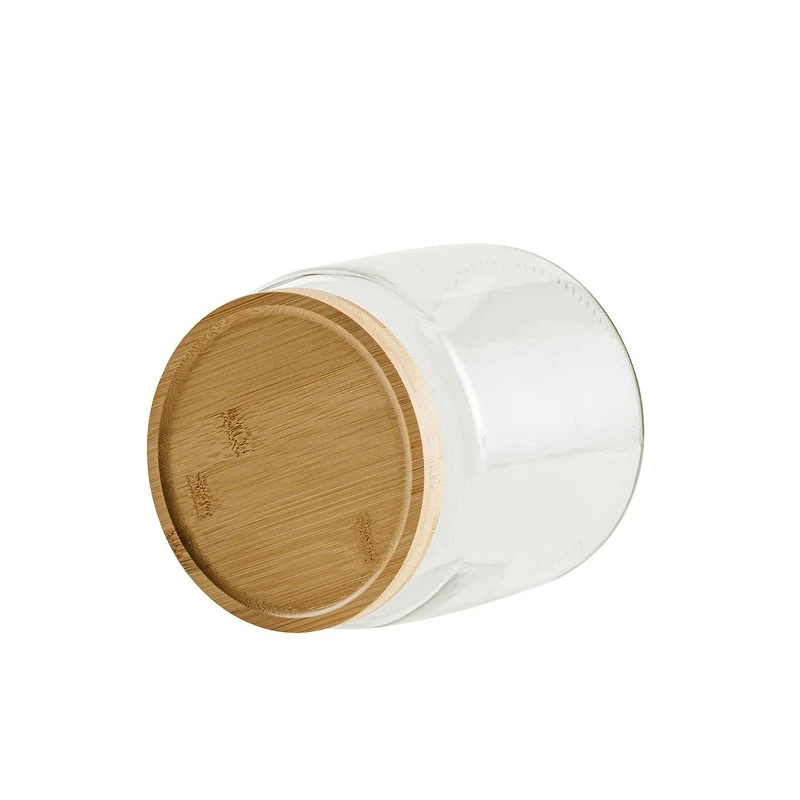 Mainstays Glass Kitchen Food Storage  Jar 3L Glass jar with bamboo lid, Food grade sealing ring 12.7cups/3L