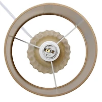 Simple Designs 11.02" Traditional Mini Modern Ceramic Texture Pastel Accent Bedside Table Desk Lamp with Matching Fabric Shade for Bedroom, Nightstand, Living Room, Entryway